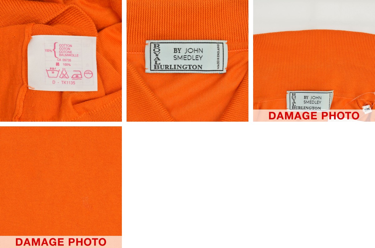 新品未使用　JohnSmedley 半袖ポロシャツ　オレンジ　S 90's イングランド製 John Smedley S/S Knit Polo Shirt 42