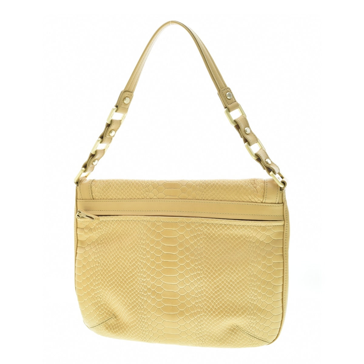 【LONGCHAMP】♡ゴールド♡クロコ型押し ハンドバッグ ブランド古着】LONGCHAMP / ロンシャン クロコ型押し ターンロック