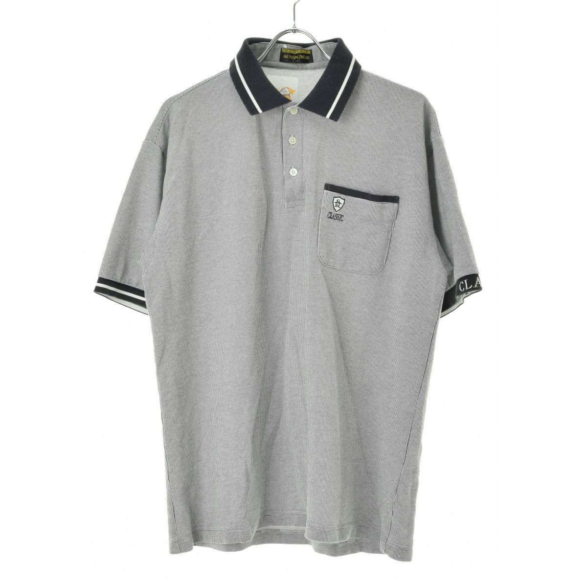 MUNSING WEAR マンシングウェア 半袖ポロシャツ ストライプ柄 ホワイト