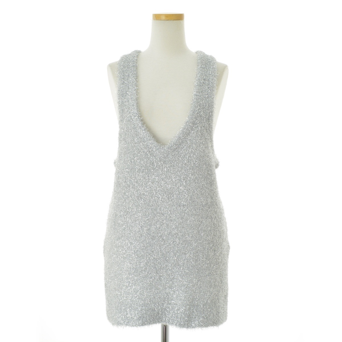 【CALMER】23080256504010 SILVER ラメニットベスト ブランド古着】CALMER / カルメール 23SS 23080256504010 SILVER