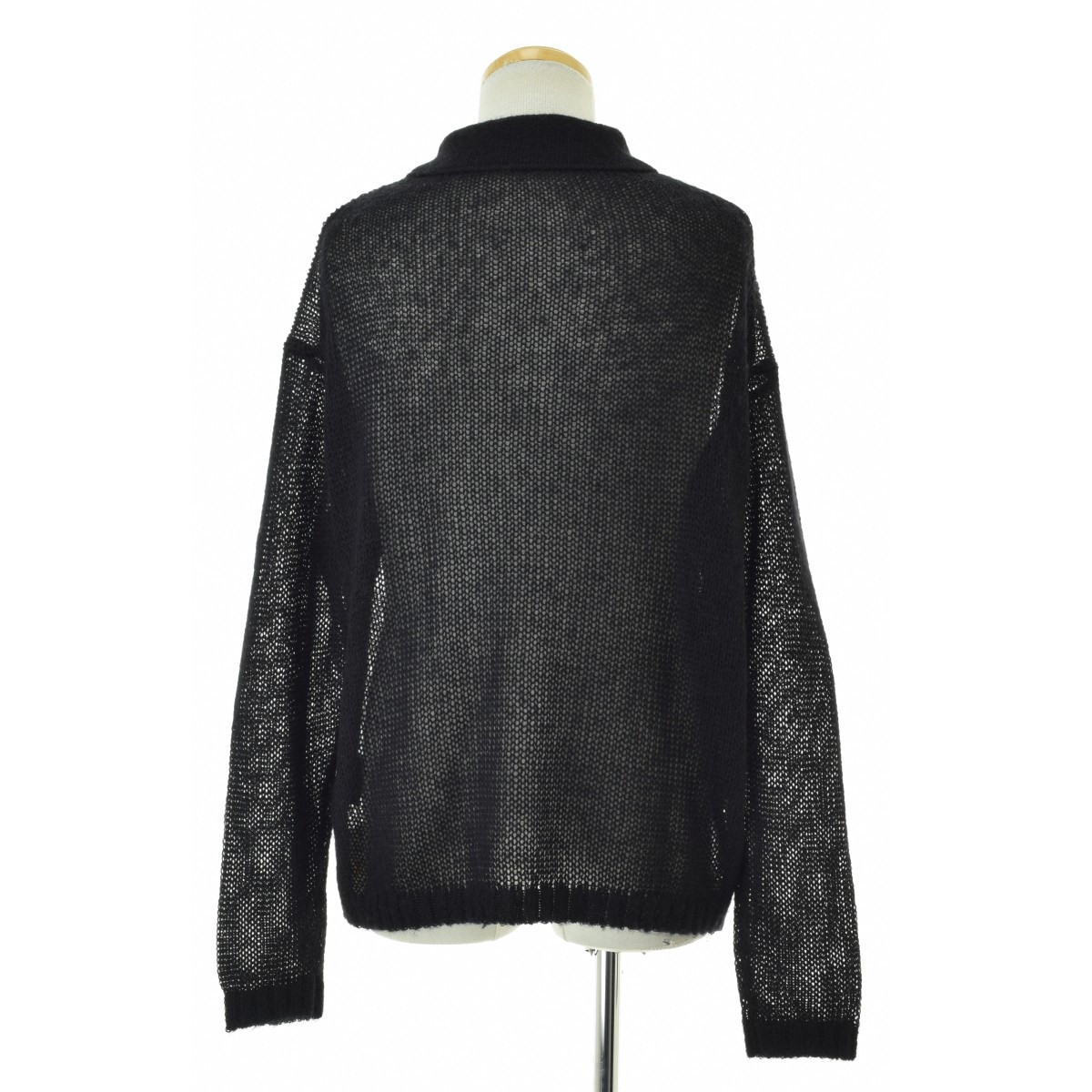MONKEY TIME  モンキータイム　ポロシャツ　ニットポロシャツ モンキータイム monkeytime ジャガード柄 綿ニット ポロ 黒 XL