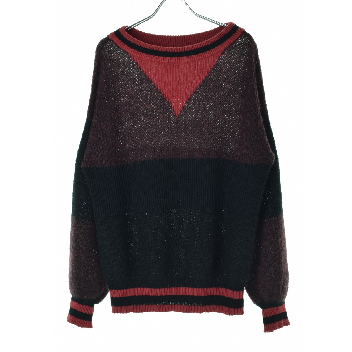 送料無料の通販 / ブランド古着】SISLEY シスレー 長袖ニット シャギー 切替 ニット+セーター
