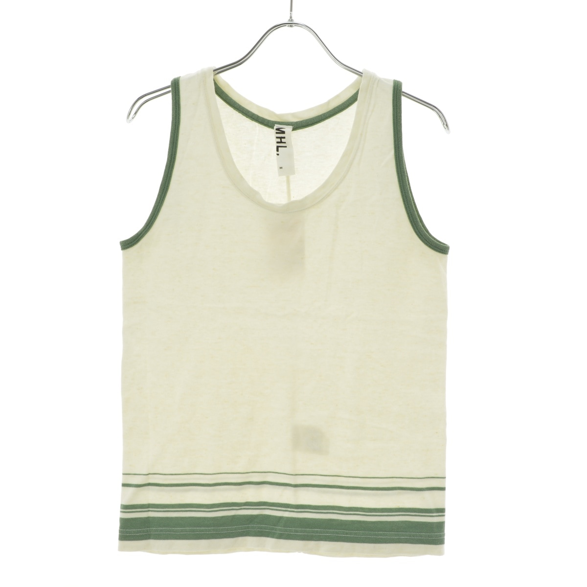 美品✨️22年 3,4万 マーガレットハウエル スタンドカラーシャツ 2 黄緑 MARGARET HOWELL（マーガレットハウエル）の「SOFT COTTON（シャツ