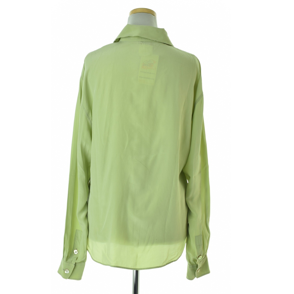［美品］KENZO paris golf 薄緑 長袖ポロシャツ L 新品タグ付き ブランド古着】KENZO / ケンゾー 赤タグ シルク イタリアン