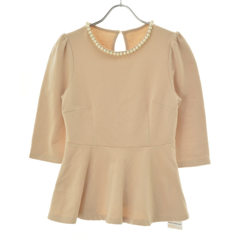 TK_Ruです！ 楽天市場】パール付きペプラム裏毛トップス【roniez ロニーズ