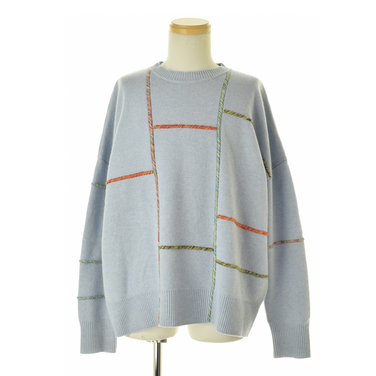 【JWANDERSON】KT0022YN0038804 PATCHWORK DARNING JUMPER ウールカシミア長袖ニットセーター 000000629417_miiabMs.jpg