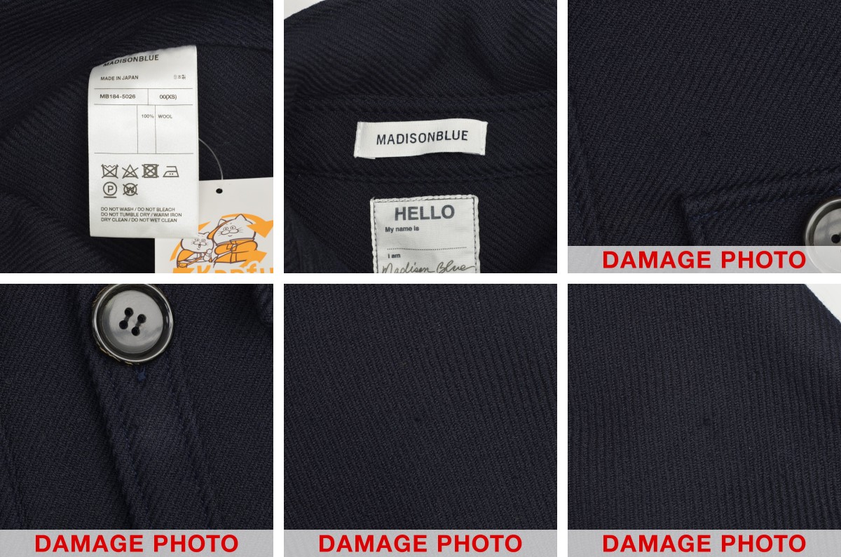 マディソンブルー　ウール100%　COMPACT WOOL TWILL CPO MADISONBLUE(マディソンブルー)｜CPO JK WOOL ウールCPOジャケット