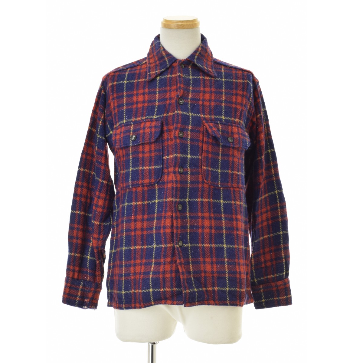 ※最終価格40s BRENT ヴィンテージシャツ ブランド古着】BRENT / ブレンツ 40s～ ウールチェック 長袖