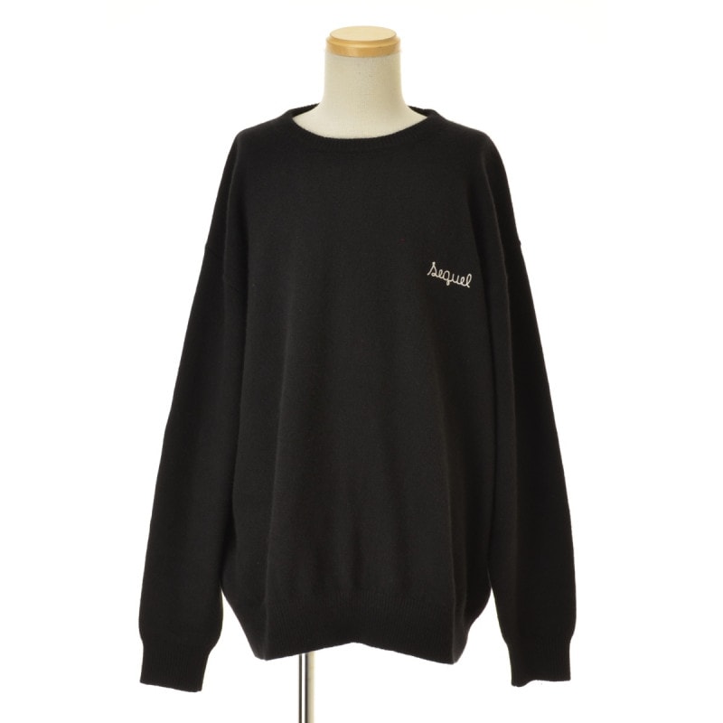 SEQUEL / ���������� SQ-24AW-KN-01 RACCOON KNIT CREW NECK BLACK Ĺµ�˥åȥ������� 