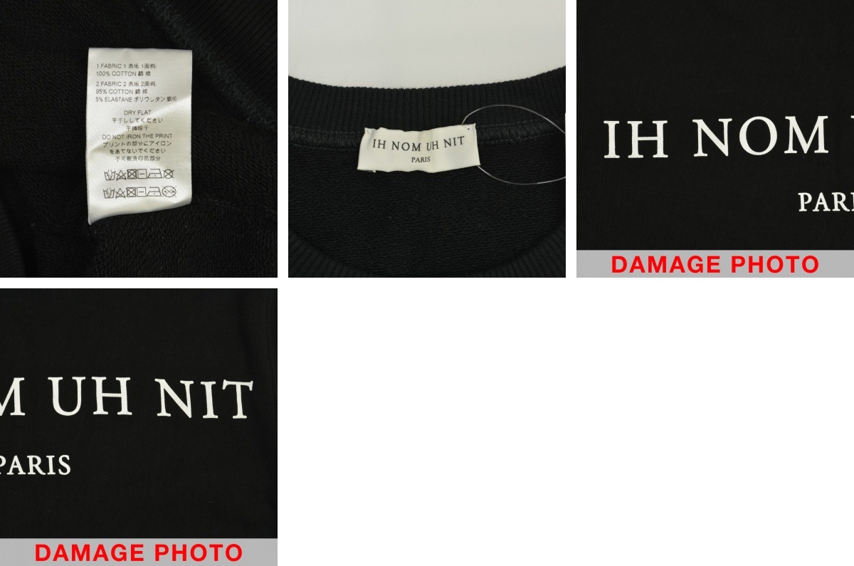 【IHNOMUHNIT】イタリア製 バックプリント ユニセックス長袖スウェット IHNOMUHNIT】イタリア製 バックプリント ユニセックス長袖スウェットの