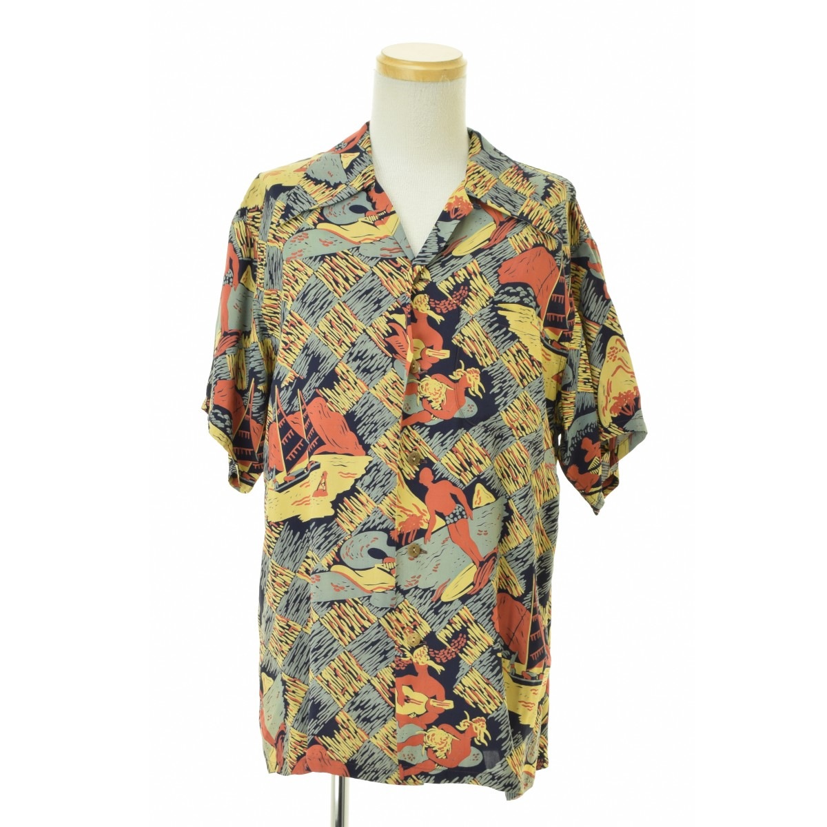 910sun surf 　keoni 　ジョンメイグス　　ケオニ SUN SURF サンサーフ KEONI OF HAWAII 半袖 レーヨン ハワイアン