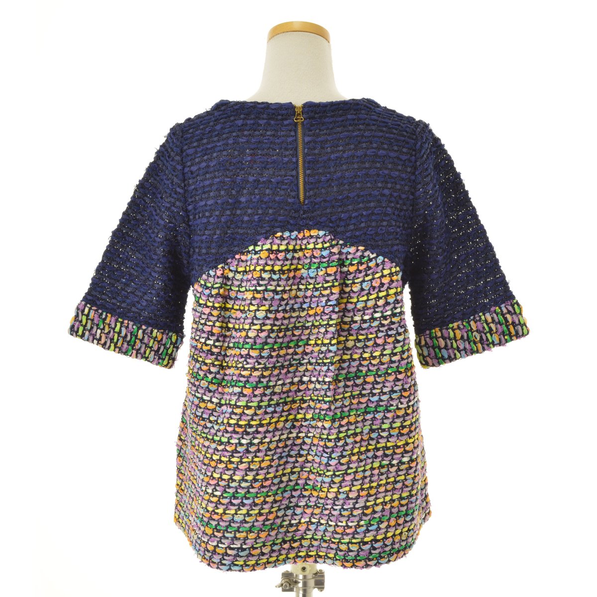 【COOHEM】YONETOMI TWEED ヨネトミツイード半袖ブラウス ブランド古着】COOHEM / コーヘン YONETOMI TWEED ヨネトミツイード