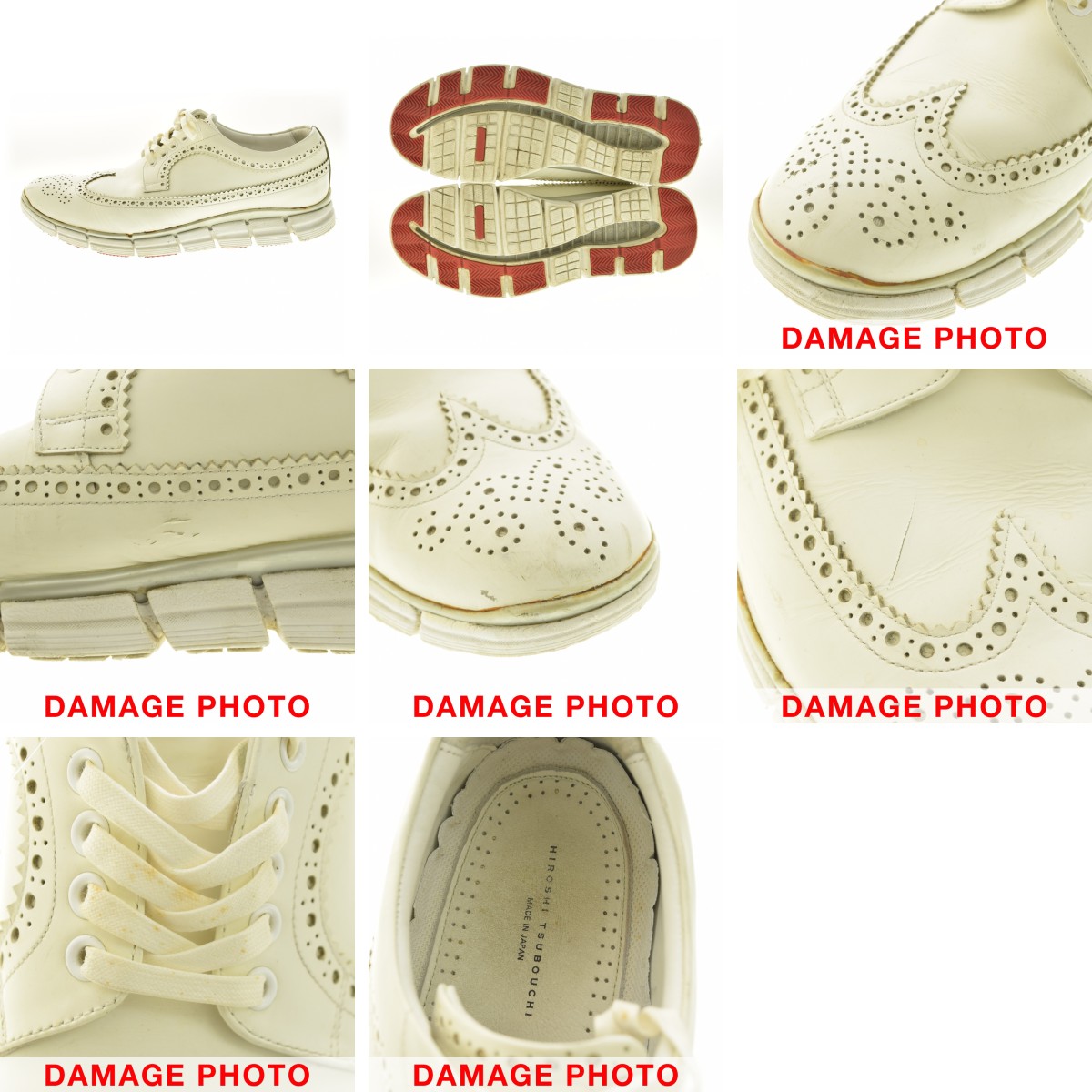 未使用品級✨ヒロシツボウチ ウィングチップ スニーカー 26.0㎝ ヒロシツボウチ HIROSHI TSUBOUCHI ウイングチップ スニーカー