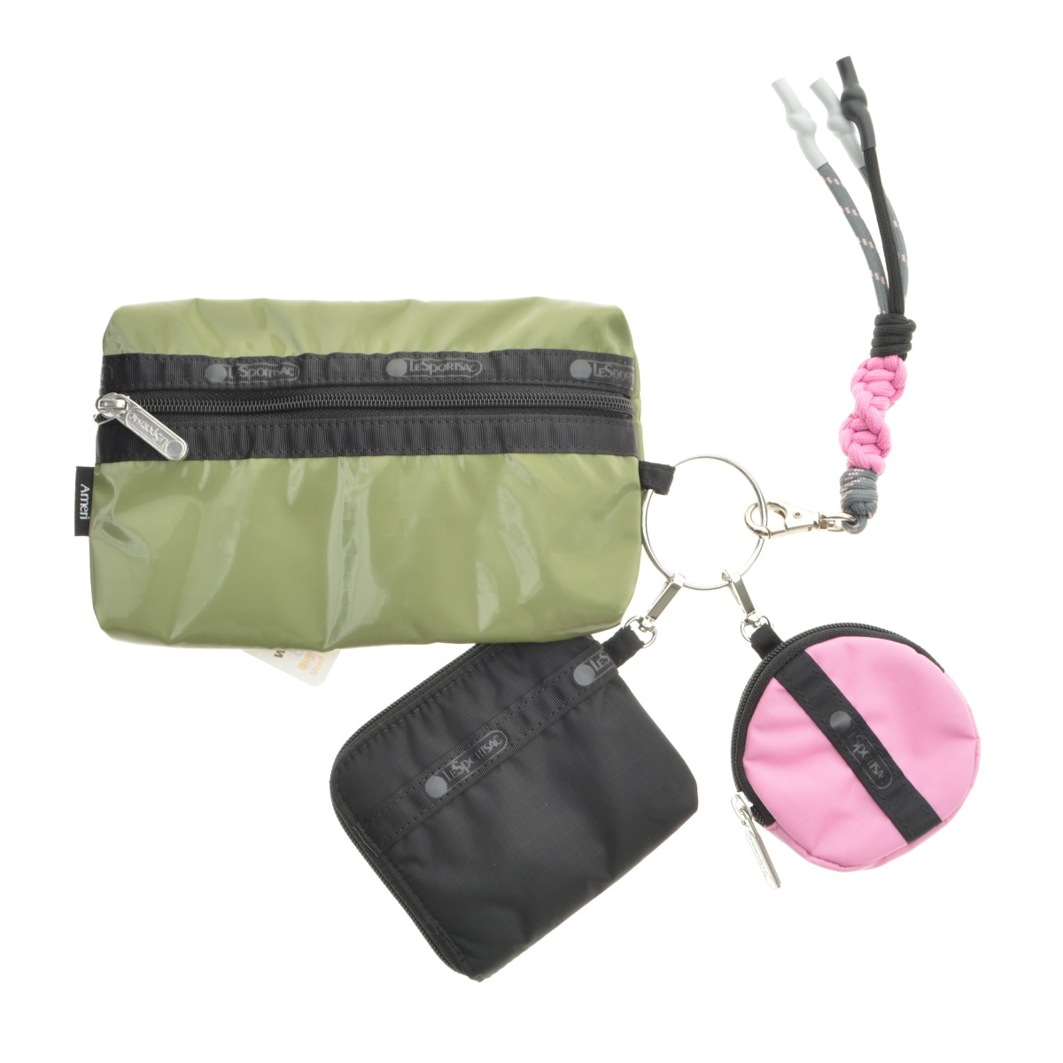 AMERI LeSportsac×AMERI Multi Pouchカーキ　美品 AMERI LeSportsac×AMERI Multi Pouchカーキ 美品