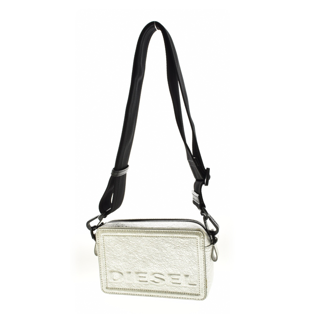 DIESEL（ディーゼル）メッセンジャーバッグ、ショルダーバッグ、ロゴ型押し ブランド古着】DIESEL / ディーゼル ロゴ型押し スクエア