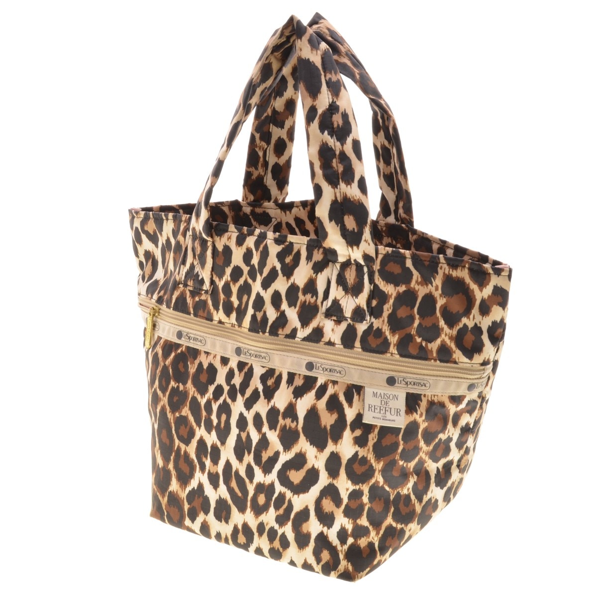 レスポートサック メゾンドリーファー レオパード トートバッグ 大容量 旅行 ブランド古着】LESPORTSAC × Maison de Reefur