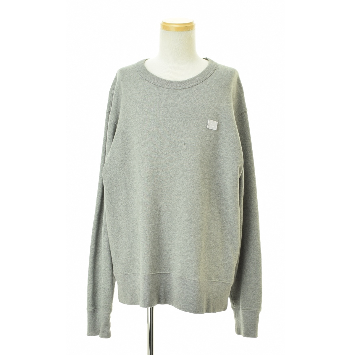 アクネ ストゥディオズ FA-UX-SWEA000196 ｸﾞﾚｰ ｺｯﾄﾝ ﾌｪｲｽﾊﾟｯﾁ ｸﾙｰﾈｯｸ ｽｳｪｯﾄﾌﾟﾙｵｰﾊﾞｰ XS Acne Studios（アクネ ストゥディオズ） FACE SWEAT FA-UX-SWEA000010