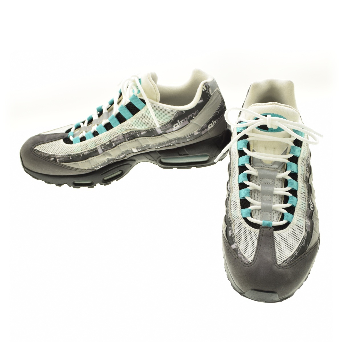 ナイキ エアマックス95 アトモス 27cm NIKE AIR MAX 95 OG BLACK/GREEN SHOCK-BLACK-PEARL GREY