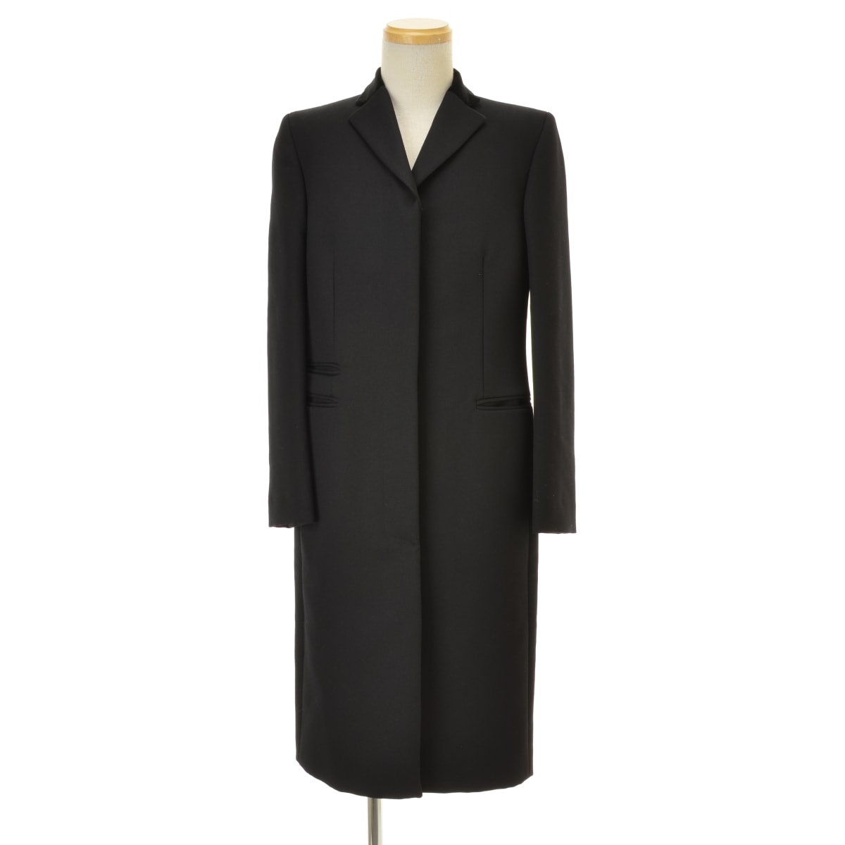 GUCCIグッチカシミヤウールベルテッドコートロングコートブラック
