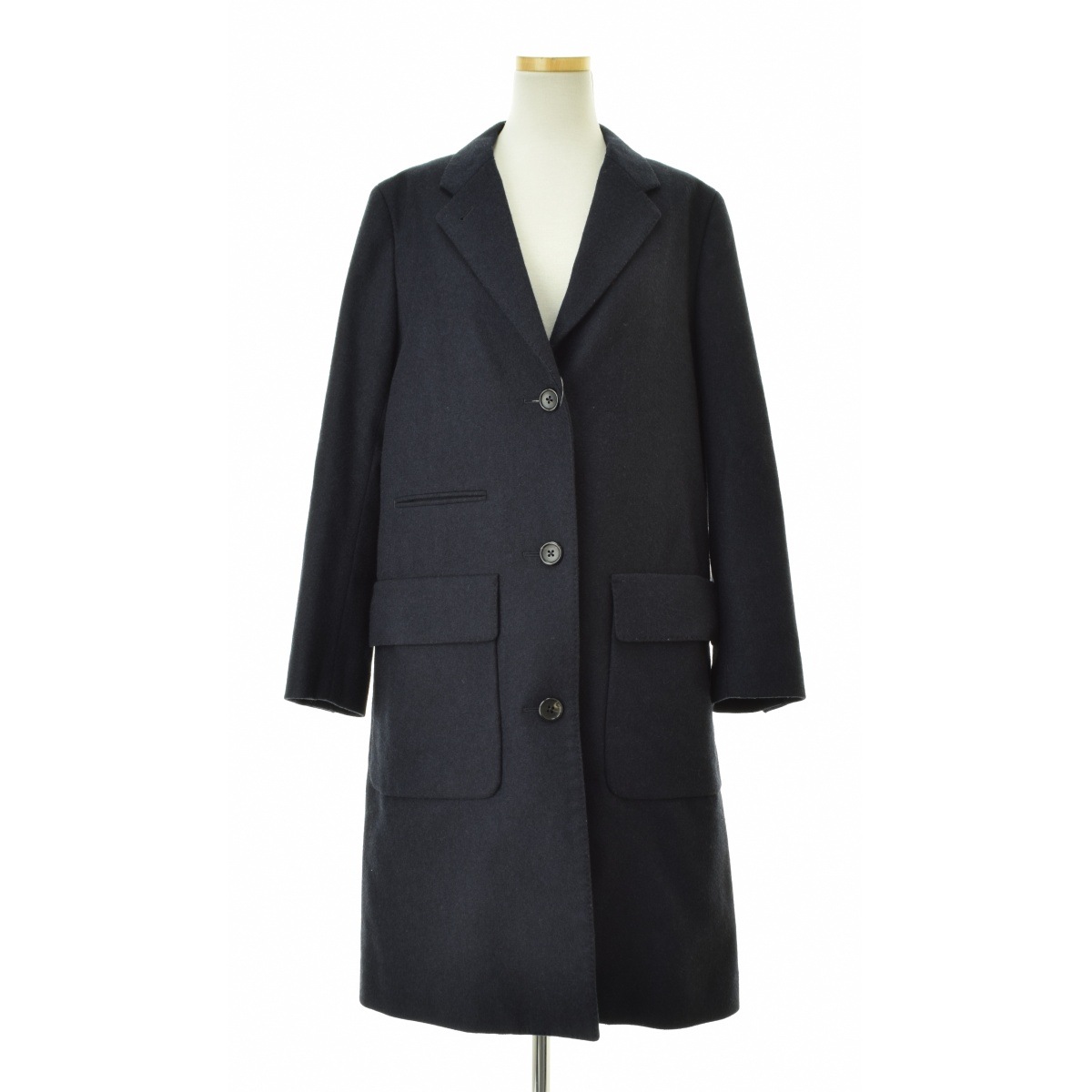 MHL. (ka) MARGLET HOWELL チェスターコート ネイビー MARGARET HOWELL/SOFT WOOL COAT (NAVY)