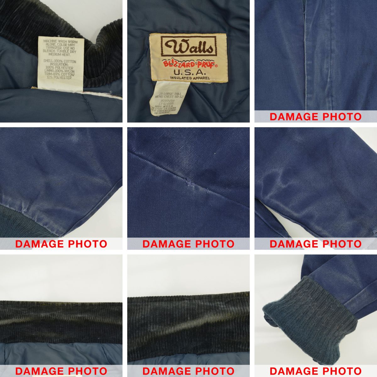 Walls ウォールズ USA製 ダックジャケット キルティング ネイビー XL Walls [ウォールズ] QUILTED COOLER JACKET ネイビー-Jalana