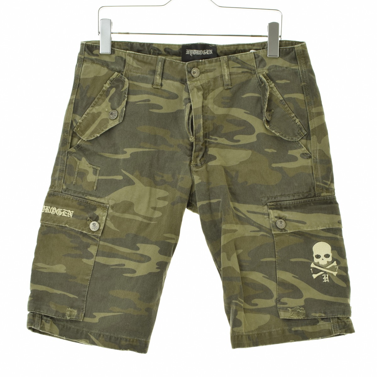 ハイドロゲン HYDROGEN SPORTSWEAR Tシャツ 半袖 M ダメージ加工 スカル 白 ホワイト トップス ハイドロゲン HYDROGEN メンズ トップス Tシャツ 半袖 ロゴ