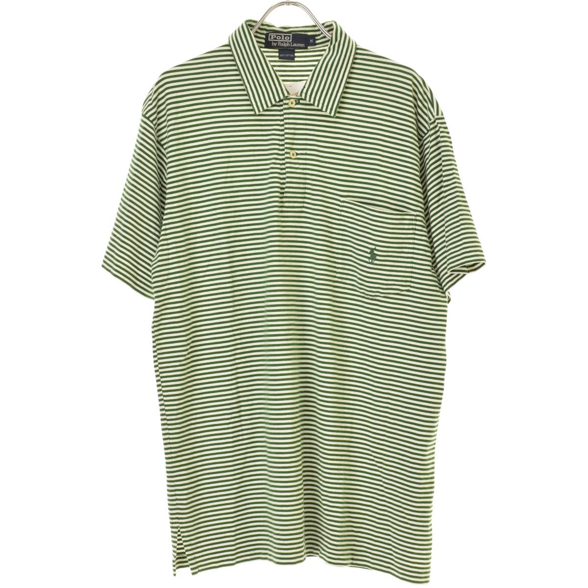 Polo by Ralph Lauren半袖ポロシャツ古着ボーダーunisex緑 ブランド古着】POLO RALPH LAUREN / ポロ ラルフローレン