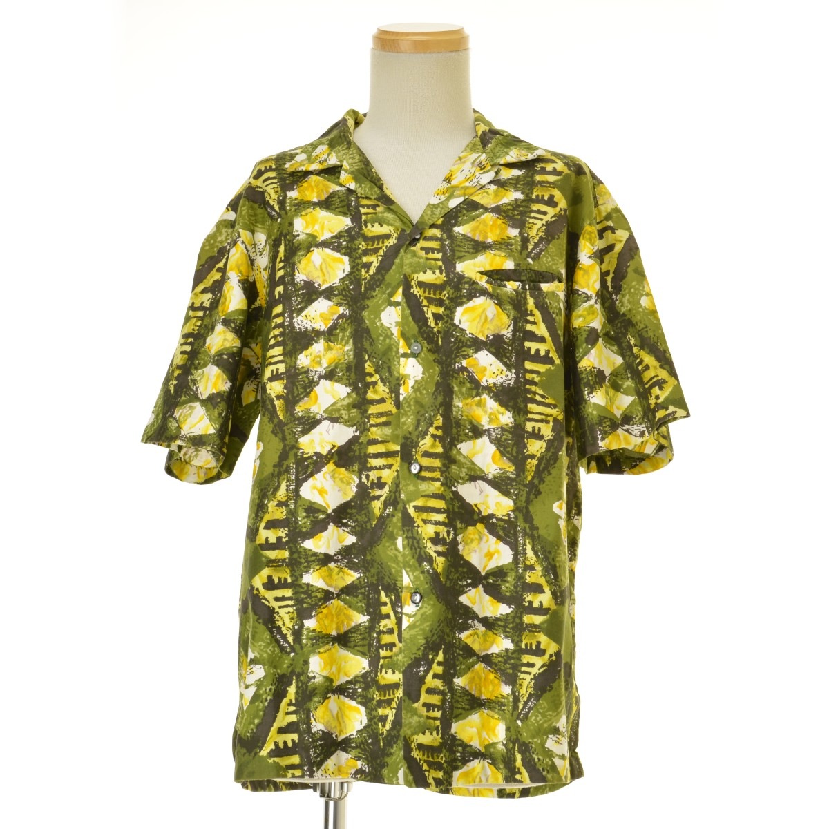 60s70s ビンテージ Malihiri 和照明総柄 コットン アロハシャツ 60s70s ビンテージ Malihiri 和照明総柄 コットン アロハシャツ