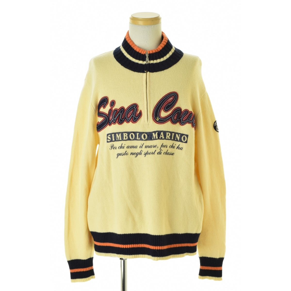 SINA COVA シナコバ　長袖ニット シナコバ セーター ブランド古着】SINA COVA / シナコバ ロゴワッペン