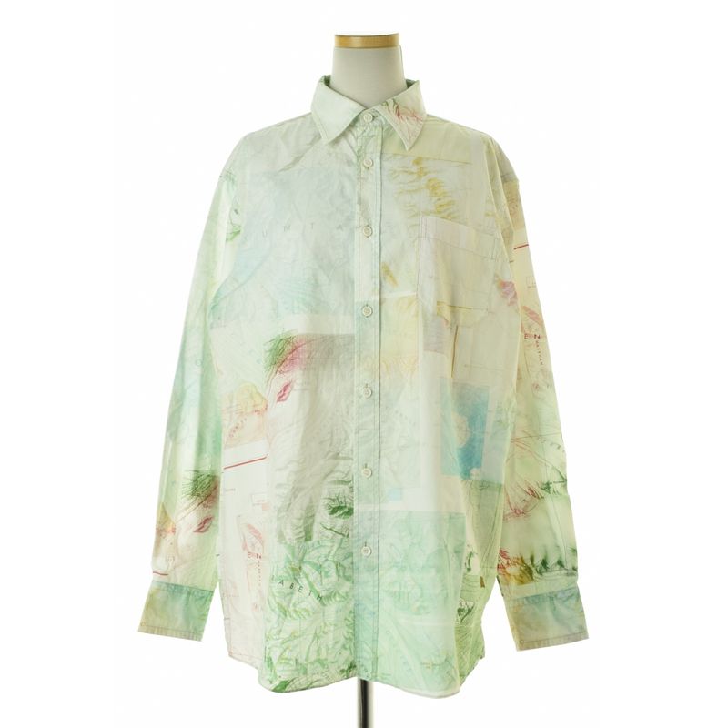 Acne Studios / ͥȥǥ FA-UX-SHIR000003 Map Print ޥå Ͽ Ĺµ 