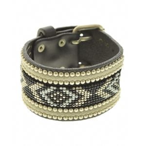 SATANTA / ������ BEADS LEATHER BRESS �ӡ��� �쥶�� �֥쥹��å� �Х󥰥� 