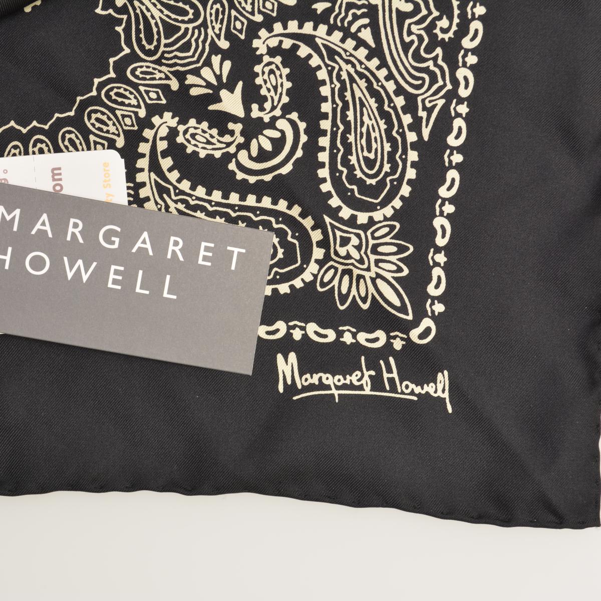 MARGARET HOWELL スカーフ　ブラック　シルク MARGARET HOWELLが55周年を記念して2種類のシルクスカーフを復刻