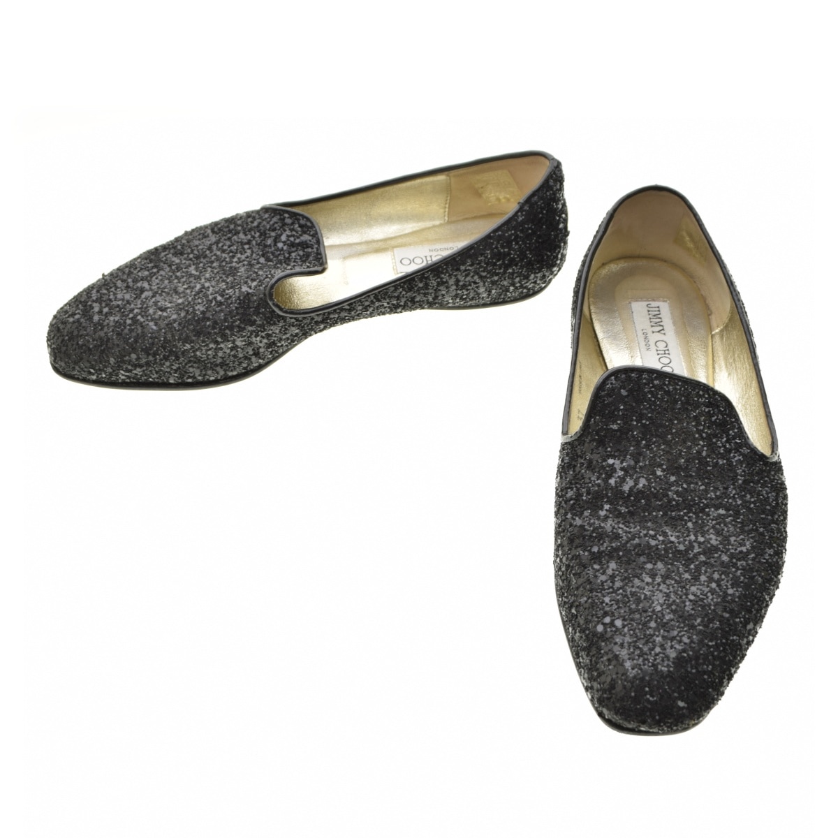 JIMMYCHOO　ジミーチュウ　グリッターラメ　パンプス現行　フラットシューズ ブランド古着】JIMMY CHOO / ジミーチュウ グリッター フラット