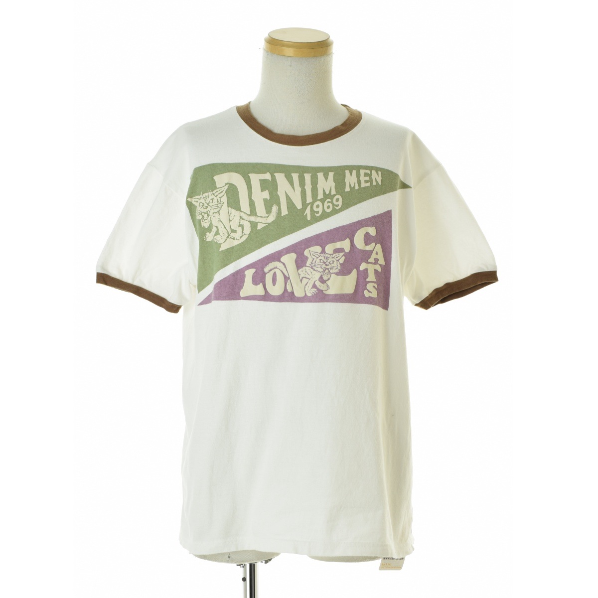 KAPITAL キャピタル 天竺 リンガー プリント半袖Tシャツ カットソー