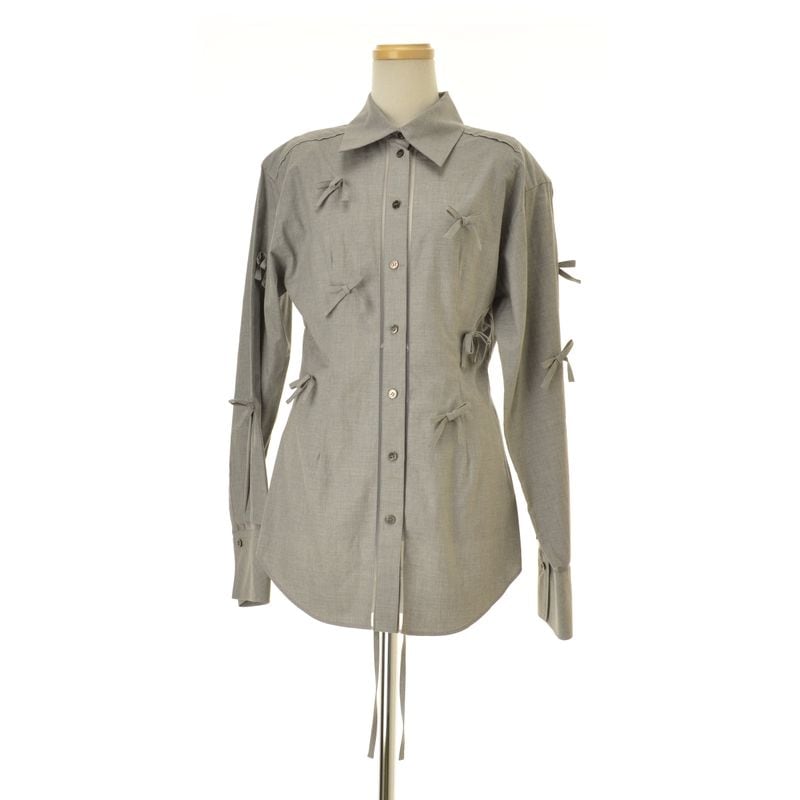 MAISON SPECIAL / �᥾�󥹥ڥ���� 24AW 21242315211 Many Ribbon Narrow Shirt ��ˡ���ܥ�ʥ�������� Ĺµ�֥饦�� 