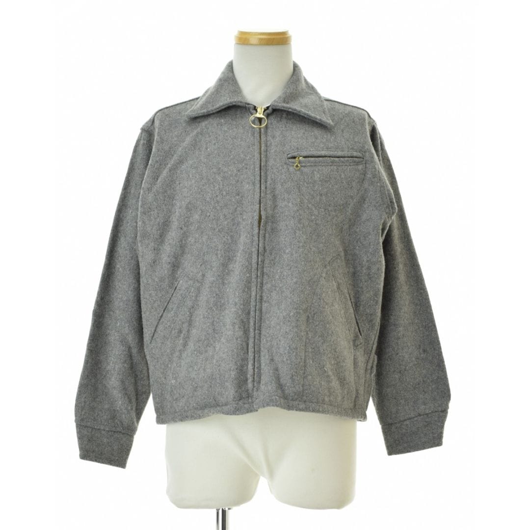 melton 70s-80s USA製 ショートウールジャケット レザー 短丈 ブランド古着】Melton / メルトン 80s〜 USA製 スポーツ ウール