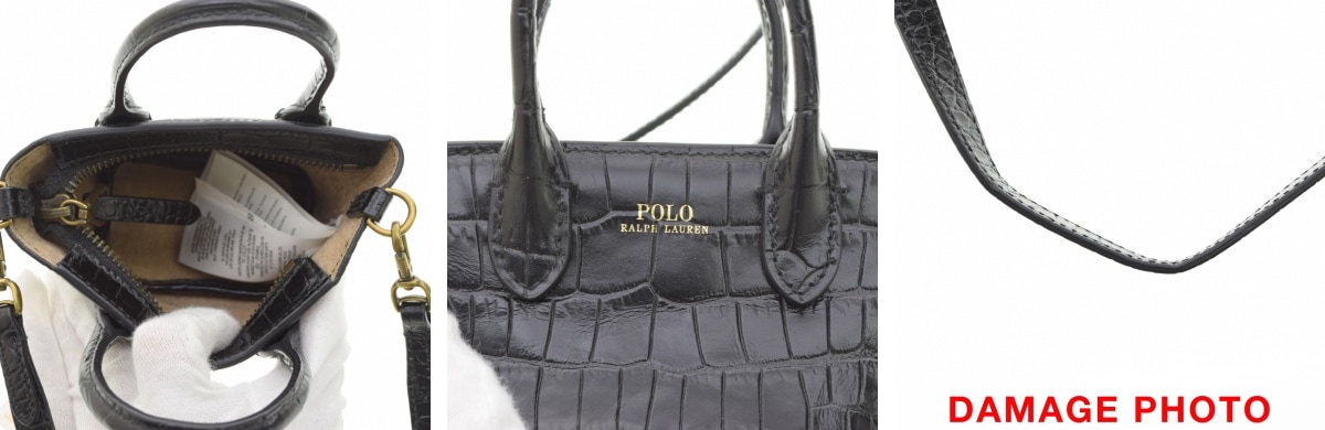 LAUREN RALPH LAUREN クロコ型押し ショルダーバッグ ラルフローレン 