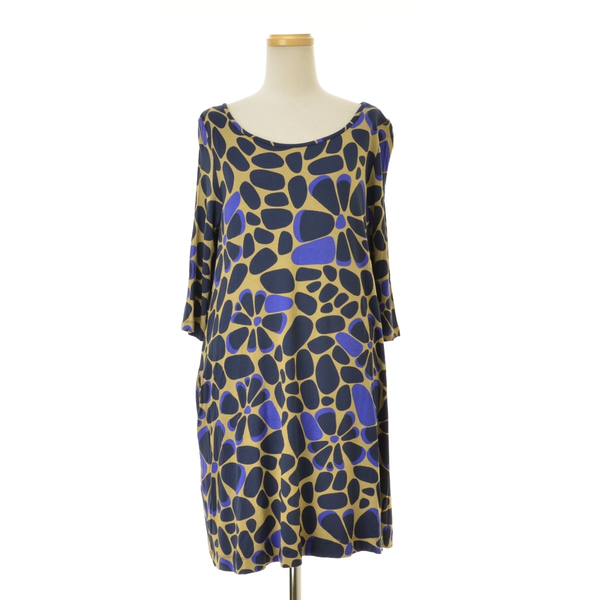marimekko マリメッコ 花柄 7分袖 ワンピース ブランド古着】MARIMEKKO / マリメッコ Bossanova 総柄フレア 七分袖
