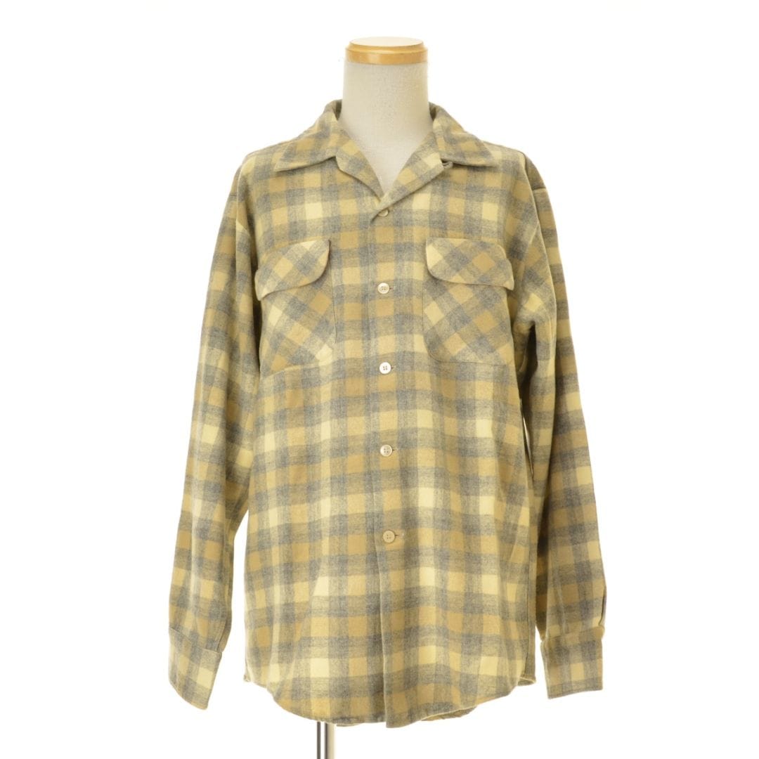 【LEVIS】60s オープンカラー チェック ウール長袖シャツ ブランド古着】LEVIS / リーバイス 60s オープンカラー チェック
