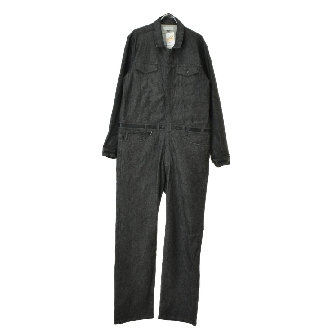 【KADOYA】CORSA DENIM SUIT レザー使い デニム ツナギオールインワン ブランド古着】KADOYA CORSA DENIM SUIT レザー使い デニム ツナギ