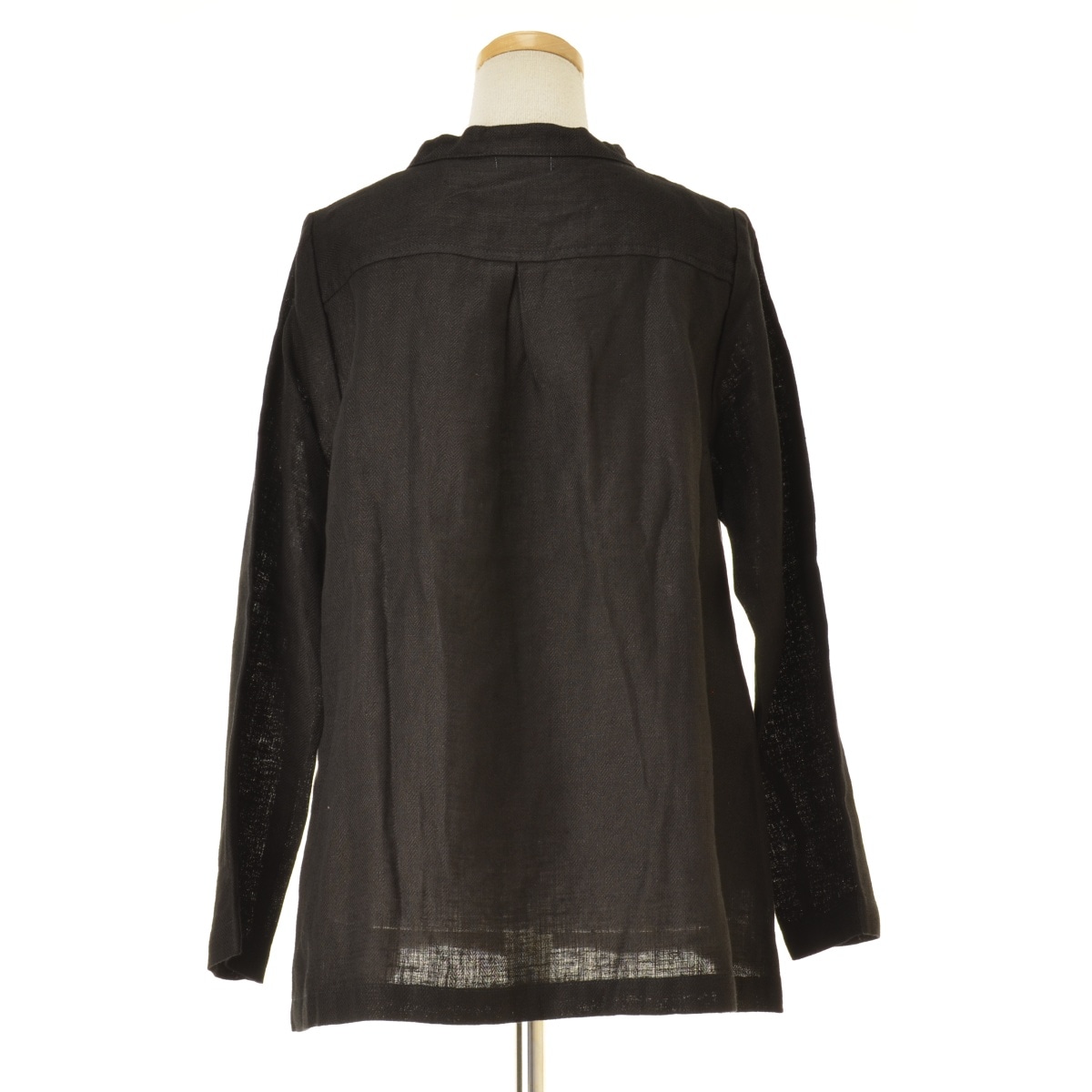 レディース fog linen work フォグリネンワーク リネンジャケット 黒 麻100