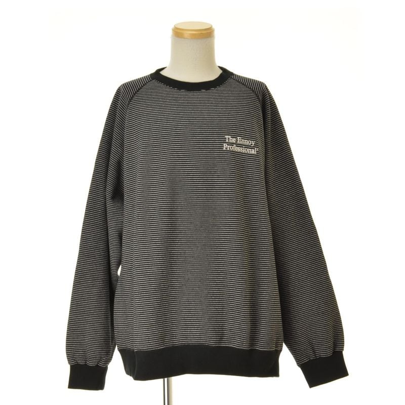ENNOY / ����Υ� 24AW AW24BRENCT01NTL Border Crew Neck Sweat �ܡ����� ���롼 Ĺµ�������å� 