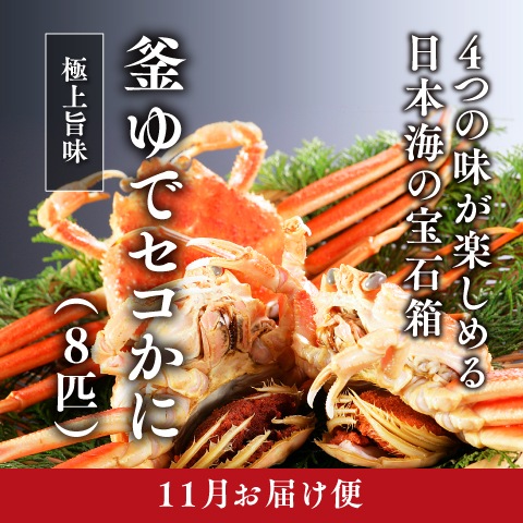 [11月お届け]釜ゆでセコがに（8匹）中サイズ（冷蔵）