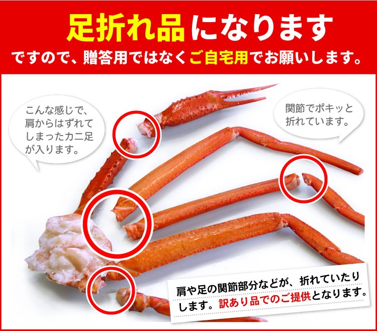 「訳あり」トゲズワイガニ脚 2kg（無選別 Sサイズ） 送料無料（沖縄宛は別途送料2,200円頂戴いたします） ずわいがに 蟹 カニ かに 在庫処分 お取り寄せ