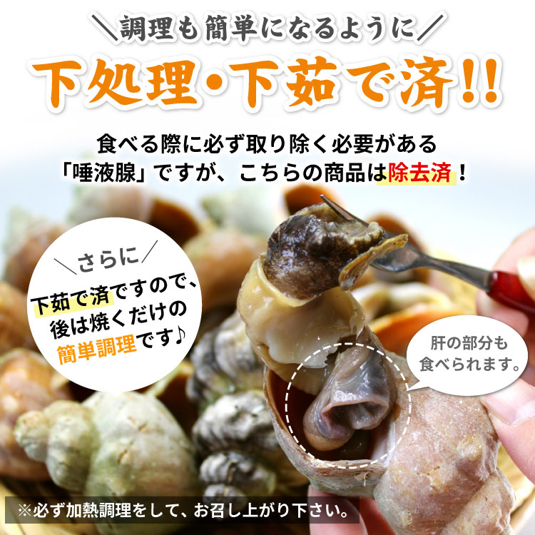 「北海道産」つぶ貝 青つぶ 殻付き 1kg （下処理・下茹で済） ボイル 冷凍 ツブ 海鮮 BBQ バーベキュー 浜焼き 殻焼き 食材 送料無料（沖縄宛は別途送料を加算）