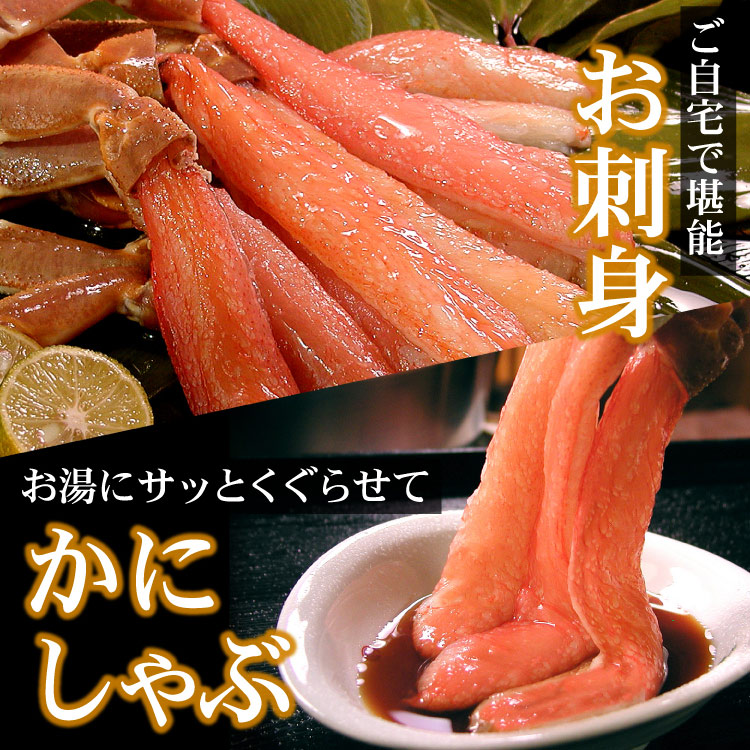 カニ生食可 大-中サイズ 本ずわい蟹 かにしゃぶ 合計500g入 ズワイガニ ズワイ蟹 カニ ポーション 海鮮 送料無料（沖縄宛は別途送料を加算）