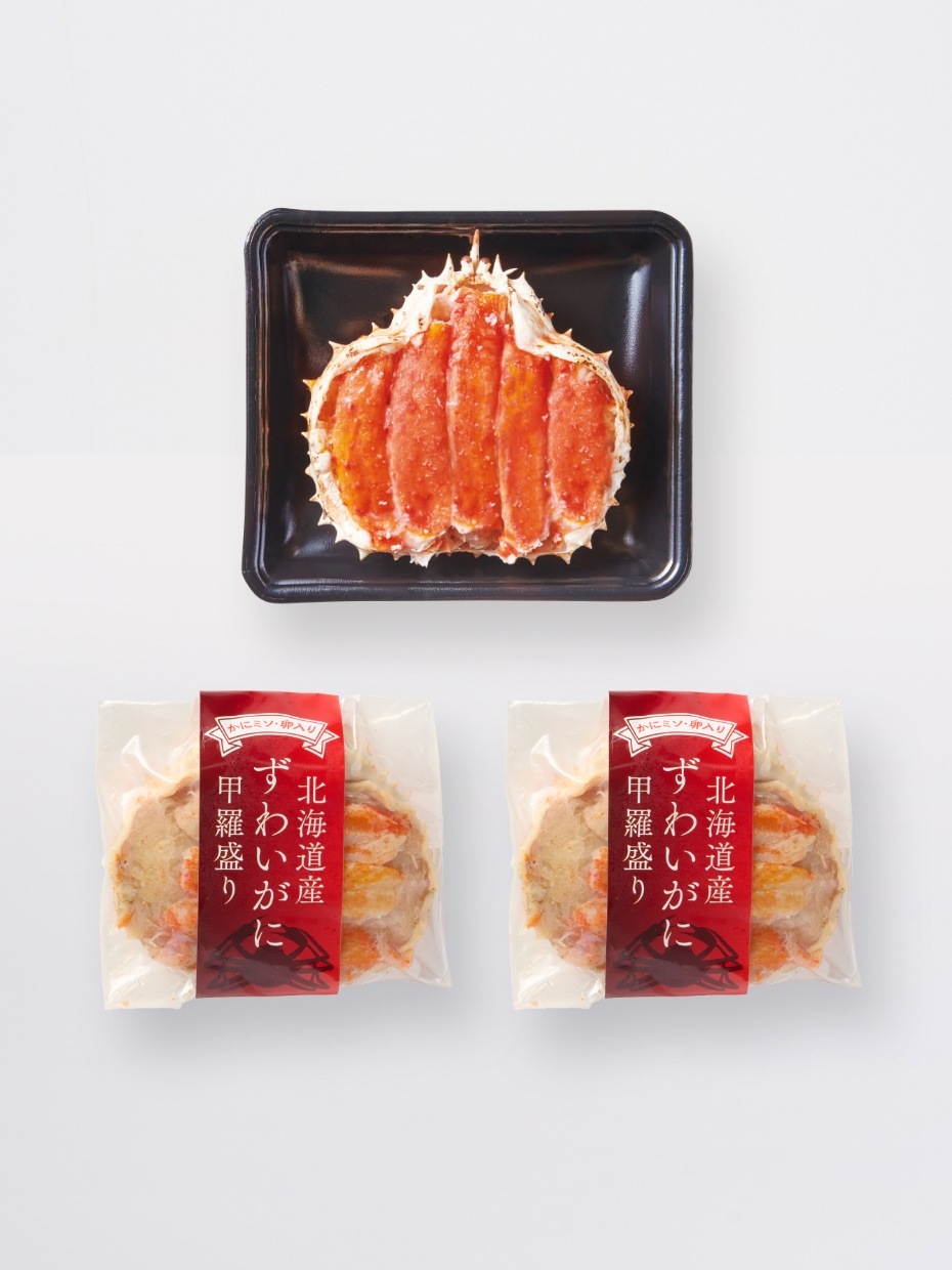 北海道産特大たらば甲羅盛＆ずわいがに甲羅盛1セット ※Kani-to特製かに酢付き