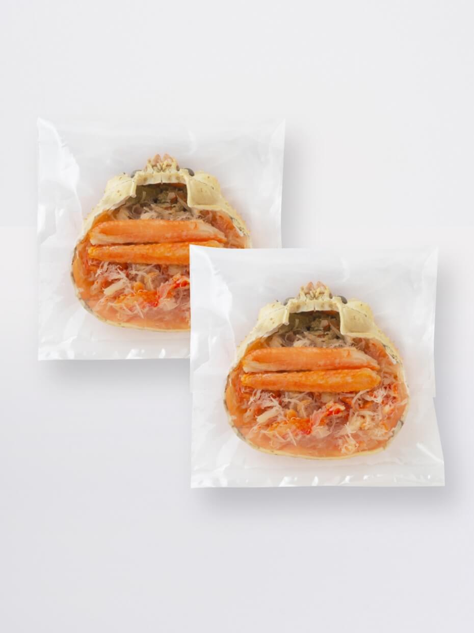 ボイルずわいがに甲羅盛り 2個セット ※Kani-to特製かに酢付き