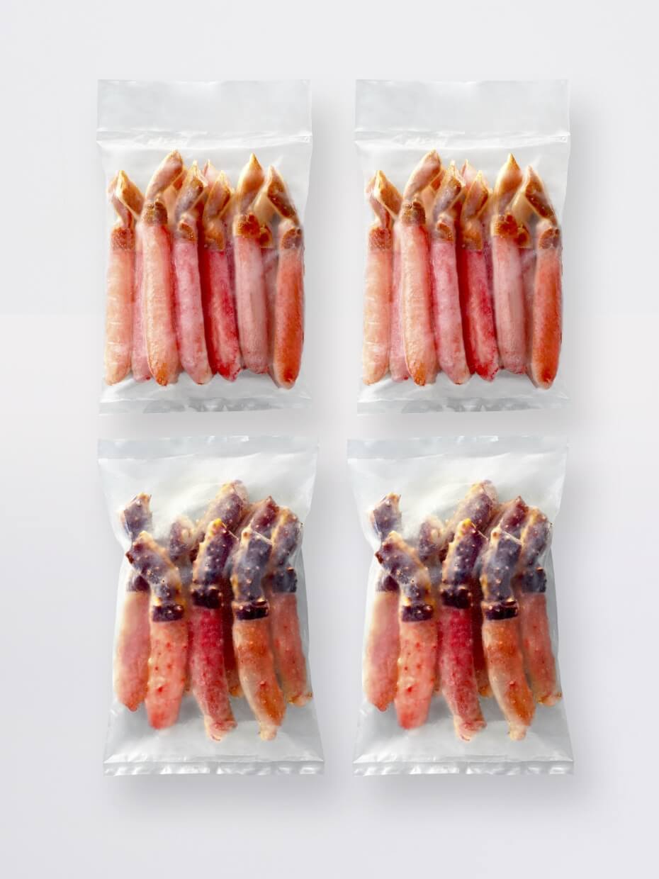 【5Lサイズ】北海道産 大型生たらば棒肉・【5L～6Lサイズ】大型生ずわい棒肉 フルポーション2種(お刺身可) 計2kgセット ※Kani-to特製かに酢付き・Kani-to特製焦がし蟹バター風味ソース付き