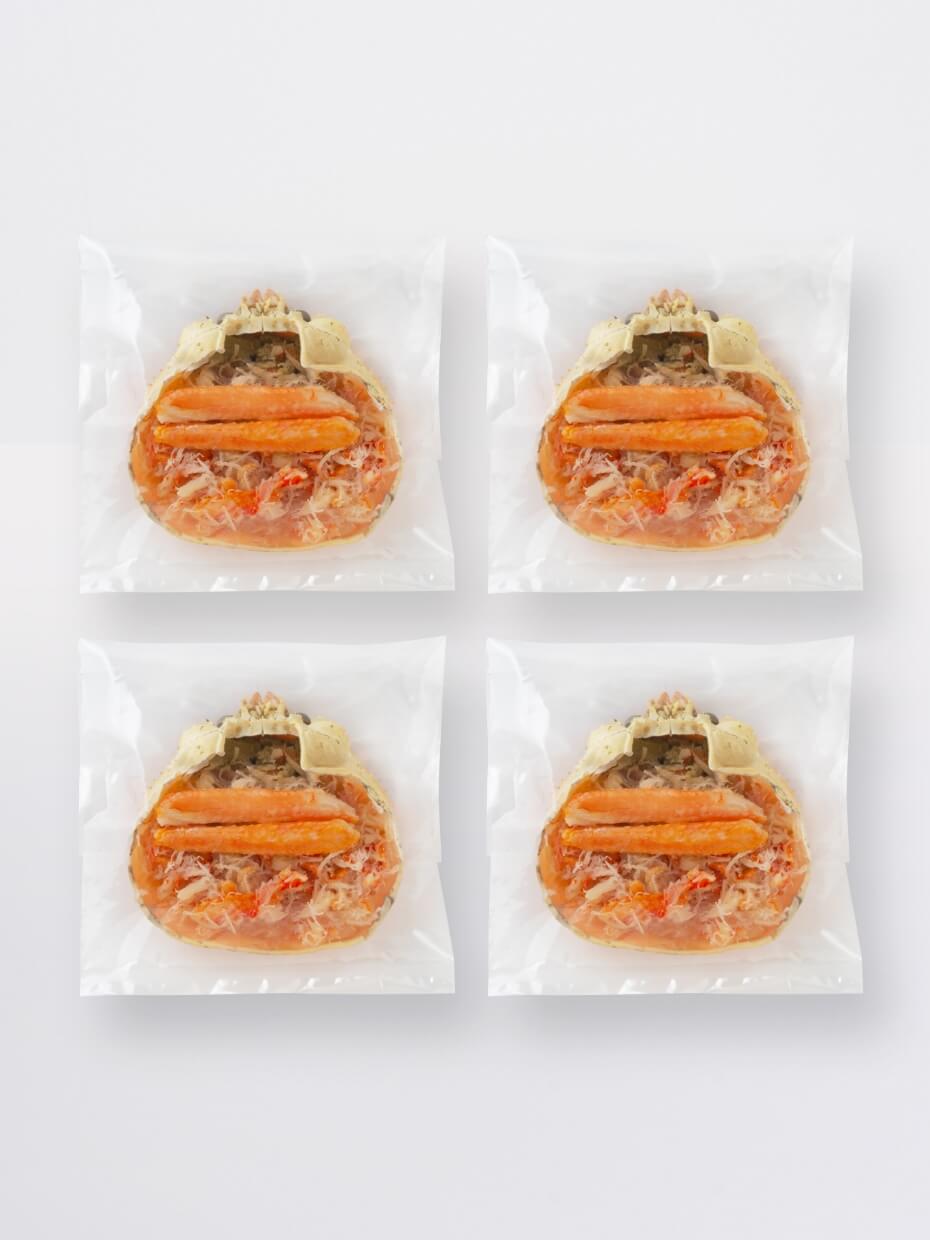 ボイルずわいがに甲羅盛り 4個セット ※Kani-to特製かに酢付き